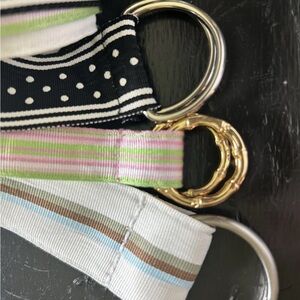 3 Vintage‎ D-Ring Ribbon Belt 42"-43" Multicolor 3/4"-1.5" Lot of 3